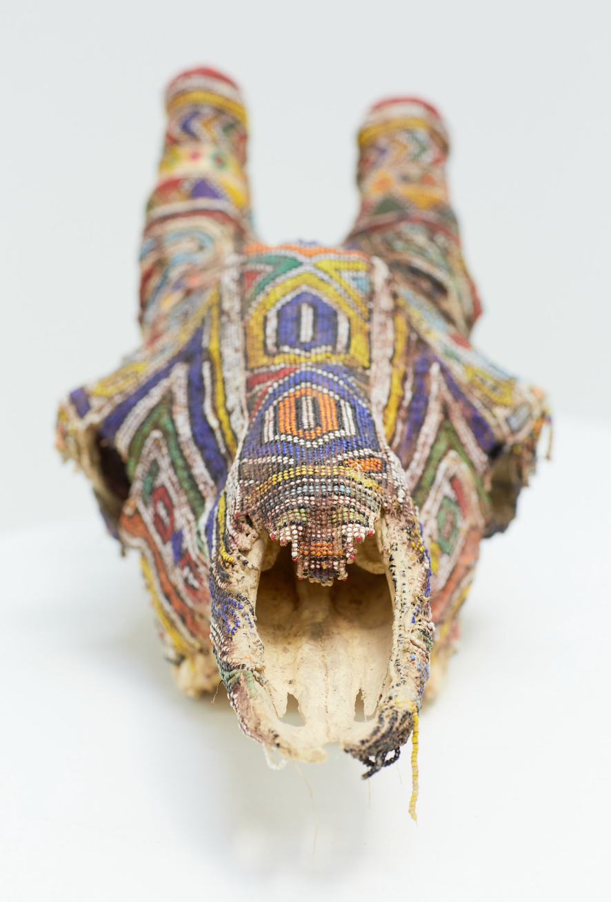 Beaded Giraffe Skull (Replica)