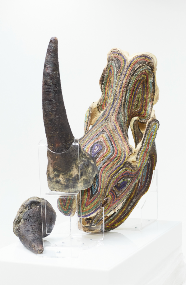 Tshuudu - Beaded Rhino Skull and Husks (Replica)